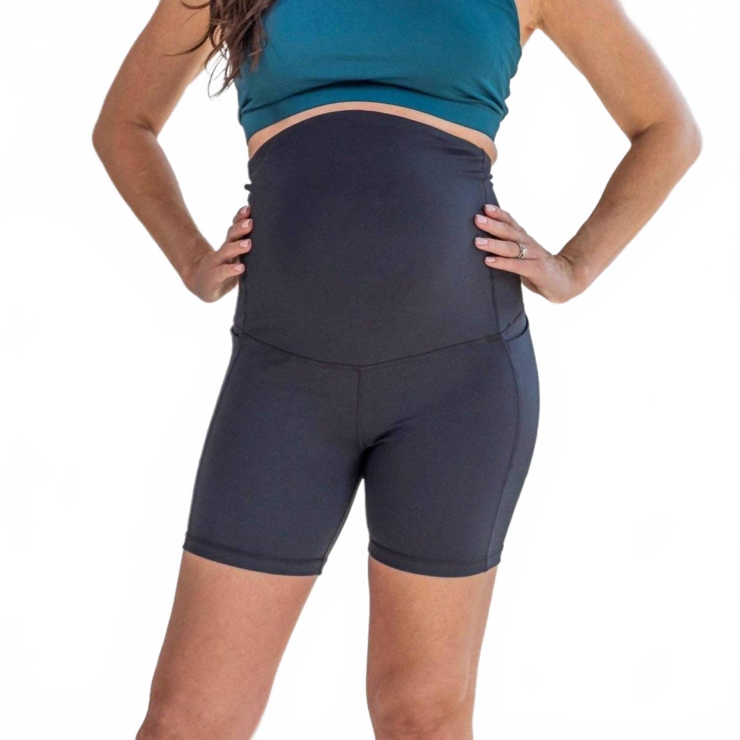 New Senita Athletics Maternity Rio Shorts In Black — image 4 of 6